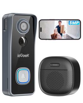 Iegeek 734931733217 5mp Doorbell Camera Wireless No Subscription- Video
