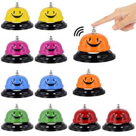 Ikitee 752870929614 12 Pcs Call Bell Ring 6 Colors Desk For Service Smile Dining Bel