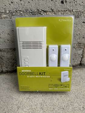 Wd2042a Iq America Wireless Doorbell Kit With 8 Note Westminster Chimes Model New