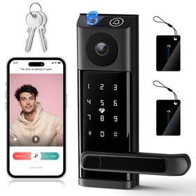 Os595 Jacchozhi Fingerprint Smart Lock With Hd Camera Keyless Entry Door Handle V