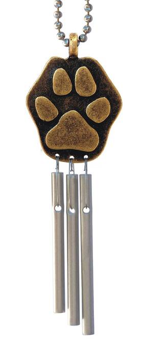 Jacobs Musical Chimes 755918137347 Car Charm Paw Print Mini Wind Chime