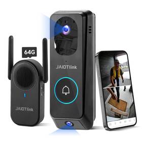 Jaiotlink B0dsfbglv1 2k Dual Lens Video Doorbell Camera Wireless Chime 64gb Sd Card Voice