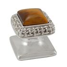K1143-pn-te Vicenza Designs Tigers Eye Gioiello Square Stone Insert Style Knob