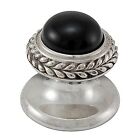 K1146-pn-bo Vicenza Designs Gioiello Round Stone Insert Style Knob Black On