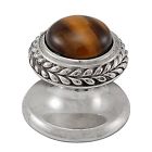 K1146-pn-te Vicenza Designs Gioiello Round Stone Insert Style Knob Tigers