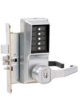 Rr8148b-26d-41 Kaba Access 8100 Series Mechanical Pushbutton Mortise Lever Lock X Rhr Satin Chrome