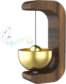 Bd113 Keefrash Magnetic Shopkeepers Bell For Door Opening Decorative Wooden Chime Dark
