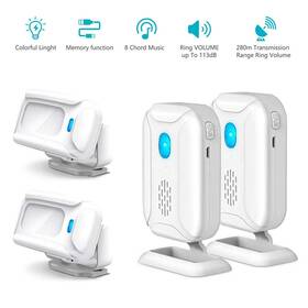 Sf-20r Kingsl 2 Wireless Motion Sensor Detector Gate Entry Door Bell Welcome Chime Alert Alarm