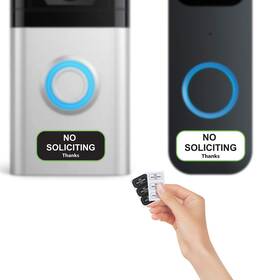 K00028 Klowoah Small No Soliciting Sign For House 1x0.5 Inches Compatible With Most Doorbell
