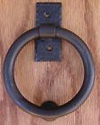 Kn015-pu014-02 Agave Ironworks Smooth Ring Knocker And Door Pull Brown Rust