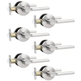 Dl38337snps6p Knobelite Satin Nickel Passage Door Handle Brushed Round Interior