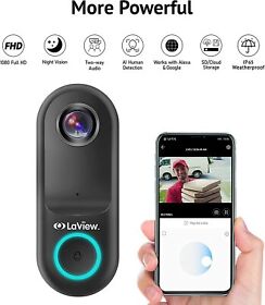 Lv-pdb5 Laview Db5 Wifi 1080p Video Doorbell Camera 166 Degrees Wide Angle Two Way Talk