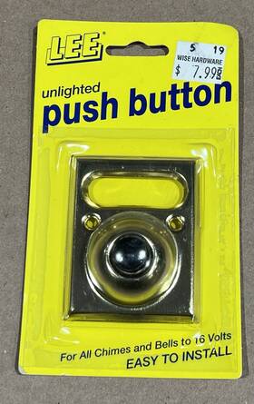 Bc202 Lee Electric Brass Door Bell Push Button Finish With Namplate New