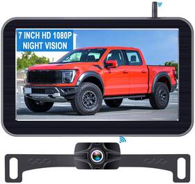 Lk10 Leekooluu 7-inch Wireless Backup Camera For Truck - 2 Channel Diy Grid Lines Hd 1080p