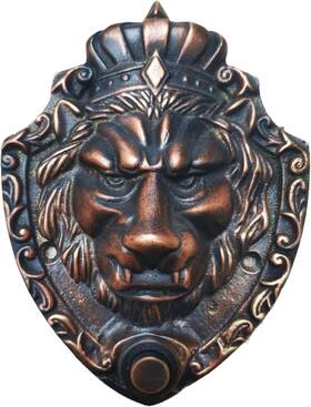 Limited 705353559624 Crowned Lion Wired Brass Doorbell Chime Push Button Vintage Decorative Door Bell