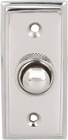 Llc 313028815847 Wired Brass Doorbell Chime Push Button In Polished Nickel Finish Vintage