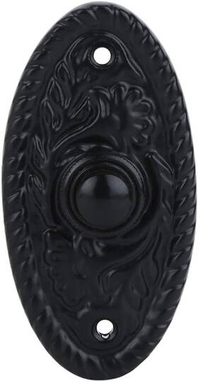 Llc 705353632655 Black Powder Coated Antique Doorbell Button 3 3/8 Inch X 1 3/4 Vintage Style Ca