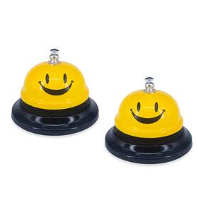 Le28 Lnaujs 2 Pack Call Bell 3.35 Inch Diameter Metal Service For Desk Hotels