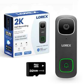 Lorex 695529058825 2k Wired Wi-fi Video Doorbell 32gb Local Storage No Monthly Fees P