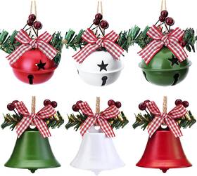 Jg-us3001 Maclaronx Christmas Jingle Bells 2 Inch -2.2 Large Star Cutouts Metal Decorative 6pcs/2-2.2