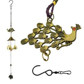 Kub-100 Maydahui Peacock Retro Wind Chime 22 Inch H Alloy Bell Animal Windchim