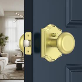 Sy2156-gd Mensarix Brushed Gold Door Knob With Lock Zinc-alloy Heavy Duty Privacy Brass Kn