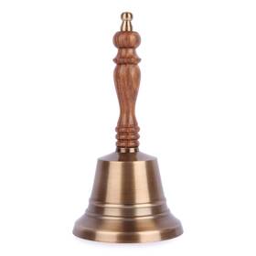 Mbhb-08 Mesubari Premium Handheld Service Bell - Large Solid Brass Call With Wooden Handl