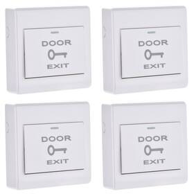 Metallixity 752374941372 4 Pcs Push To Exit Button Release Switch Pc Panel 86mmx86mm 12v 3a White