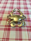 Mhs131 Unbranded Blue Crab Door Knocker Brass Standard Size