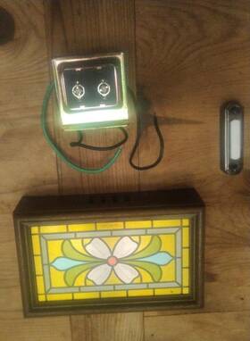 83-1624 Miami Carey Vintage Doorbell Chime Floral Design Inc. Transformer And Push Button