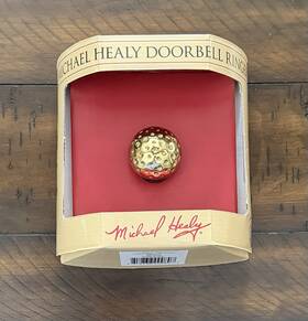 Michael Healy 812738000807 Vintage Brass Golf Ball Doorbell Ringer Open Box