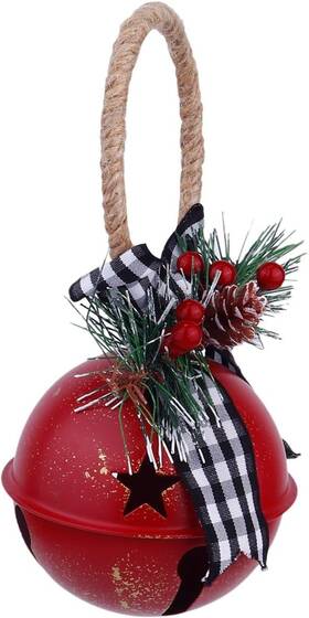 Yi7r35bwt5415c Milisten Christmas Jingle Bells Door Hanger Rustic Iron Star Bell With Bow