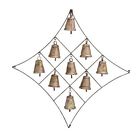 26722 Modern Plaque 9 Metal Bells Bell Traditional Benzara