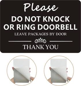 1009 Mongfun O Do Not Ring Doorbell Sign 2 Pack 9 X 6 Inches Knock Or