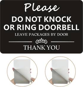 1515 Mongfun O Do Not Ring Doorbell Sign 2 Pack 9 X 6 Inches Knock Or