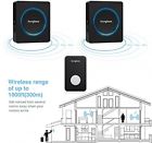Motion Bell Modern Outdoor Visitor Family Friend Indoor Hotel Jerrybox Wireless Door Chime Push Button Doorbell Alarm Sound 2 Receiver Black Home House 0752190558358