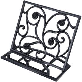 Mygift 887702258751 Black Metal Cookbook Holder Stand With Decorative Word Cutout