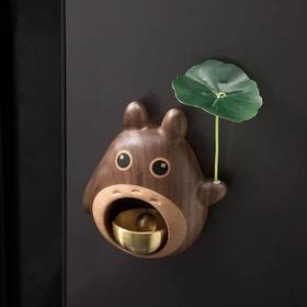 Nadenvie 445040933964 Wood Door Bell Black Walnut Cartoon Doorbell Dopamine Wind Chime Suction Ornamen