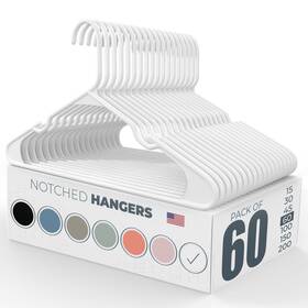 Ntch-w-60 Neaties Usa-made Notched White Plastic Hangers 15 30 45 60 150 Packs For Clothe