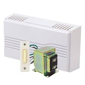 Newhouse Hardware 726843022664 Hardwired Chime Kit With 16-volt/30va Transformer And Surface-mount White Button