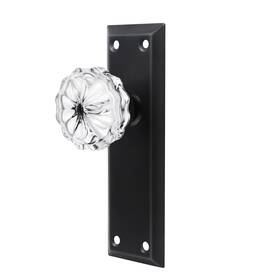 Newliplace 635408118813 2 Pack Vintage Matte Black Single Sided Crystal Dummy Door Knobs Interior An
