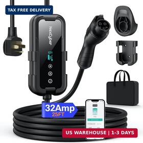 14-50p Nexcyber 684514188968 Level 2 Ev Charger 32amp With Wifi App/plug-play 240v Nema Plug 25ft Ca