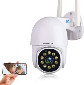 Nicemood 762027863081 Tuya Smart Life Security Camera 1080p Hd Wireless Wifi Home Surveillance Pan/