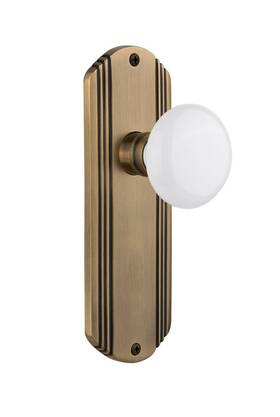 706211 Nostalgic Warehouse Deco Plate With White Porcelain Door Knob Double Dummy