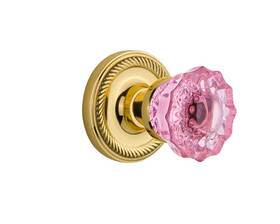 722567 Nostalgic Warehouse Rope Rosette Single Dummy Crystal Pink Glass Door