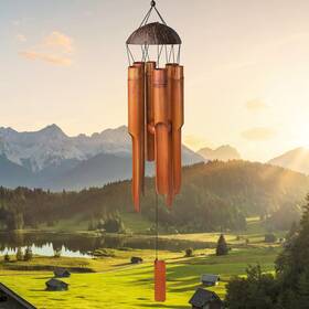 Nowpis-070a Nowpis Bamboo Wind Chimes 38 Inch 6 Pipes Handcrafted Wooden Chime Bring A Unique