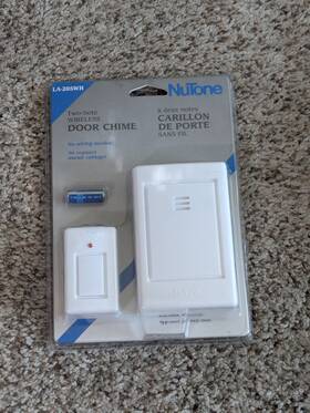 La-205wh Nutone 784891980015 New Unused Battery Operated Two-note Wireless Door Chime