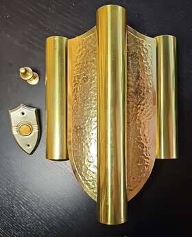 D66f Nutone Vintage 1960s L-20 Brass Chime Door Bell Mcm With Push Button