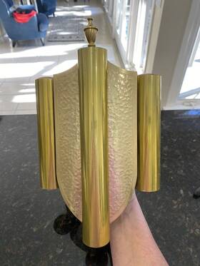 L65g Nutone 1950s Vintage Mcm Hammered Brass Door Chime Mt. Vernon L-20