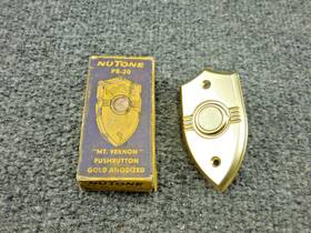 Pb-20 Nutone Nos Vintage Mt. Vernon Pushbutton Gold Anodized